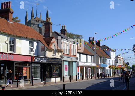 Hailsham High Street East Sussex UK. Ancient market town Stock