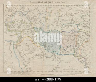 Present Seat of War in the East. Middle East. Debai (Dubai). BETTS 1838 map Stock Photo