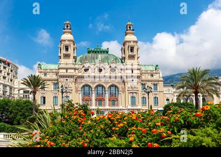 Facade of Salle Garnier - gambling and entertainment complex in Monte Carlo, Monaco. Stock Photo