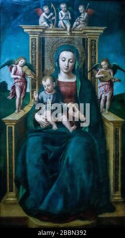 Italy Lombardy Milan Poldi Pezzoli Museum  - Madonna Enthroned with the Child and Musician Angels Stock Photo