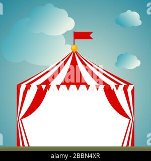 Tent circus icon on white background.  Illustration Stock Vector