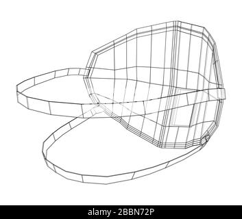 Medical surgical mask. Blueprint style. Vector Stock Vector