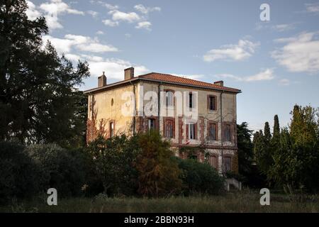 An abandoned mansion in the south of France Stock Photo