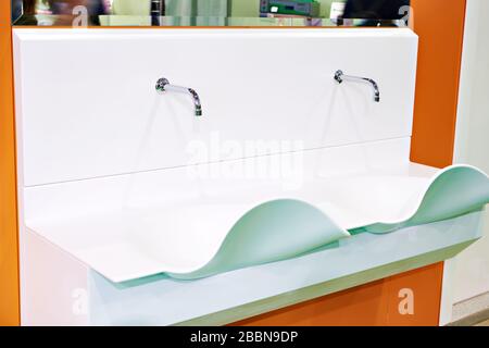 Water taps in the chemical laboratory Stock Photo