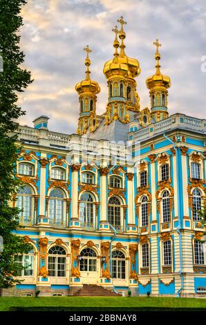 Church of the Resurrection at the Catherine Palace in Pushkin near St. Petersburg, Russia Stock Photo