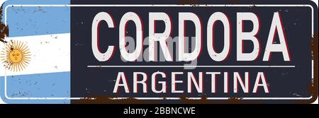 Cordoba road sign isolated on white background. Stock Vector