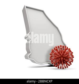 American state of Georgia with deadly coronavirus. 3D Rendering Stock Photo
