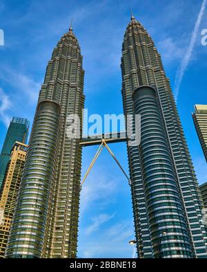 Petrona towers Kuala Lumper Malaysia city skyline sunset Stock Photo