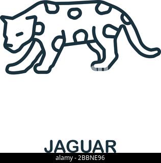 Jaguar icon from wild animals collection. Simple line Jaguar icon for templates, web design and infographics Stock Vector