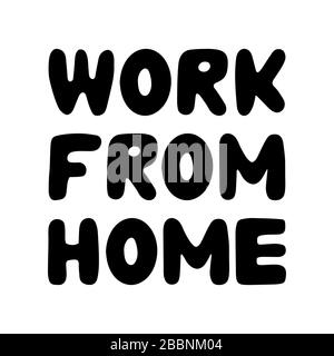 Font design for work from home with three kids doing homework ...
