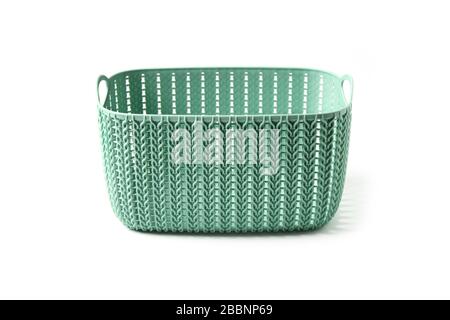 Plastic basket for small things isolated on white background Stock Photo