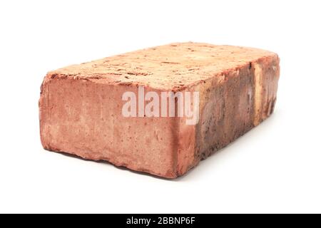 Red clay brick isolated on white background Stock Photo
