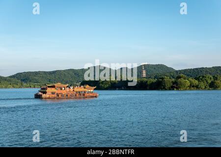 view of Leifeng Pagoda, West Lake in Hangzhou, China Stock Photo