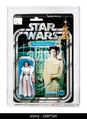 1978 Kenner Vintage Star Wars 12 Back-C Princess Leia Organa Carded Action Figure MOC AFA 75 Stock Photo