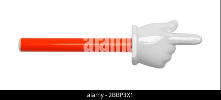 Finger Pointer Stick Isolated on White Background Stock Photo - Alamy
