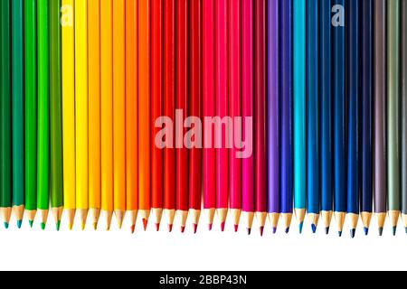 Colorful pencils on white background Stock Photo
