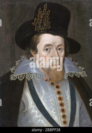 JAMES I and VI (1566-1625) King of Scotland as James VI and England and Ireland as James I. Portrait about 1606.