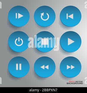 vector set of multimedia symbols. Stock Vector