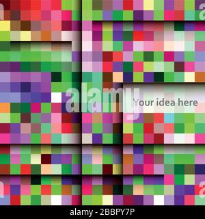 vector multi-colored squares. beautiful abstraction Stock Vector