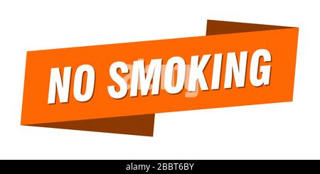 no smoking banner template. no smoking ribbon label sign Stock Vector