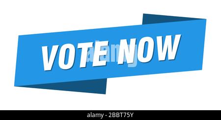 vote now banner template. vote now ribbon label sign Stock Vector