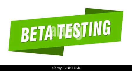 beta testing banner template. beta testing ribbon label sign Stock Vector