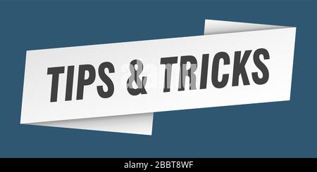 tips & tricks banner template. tips & tricks ribbon label sign Stock ...