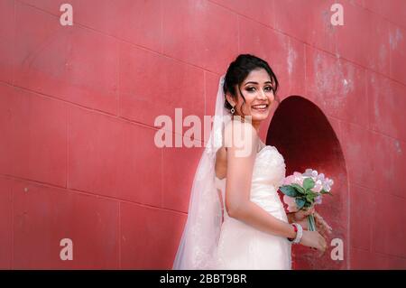 Newly wedded Malaysian Female Stock Photo