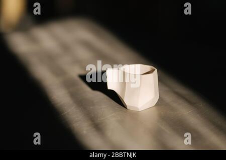 Ceramic cup for tea or coffee on the table Stock Photo