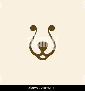 Bear Logo Vector Design Template Stock Vector