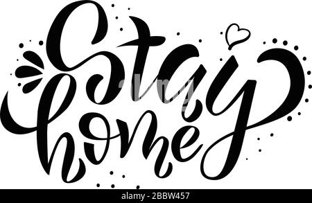 stay home written in typography poster design Save planet from corona virus. Stock Vector