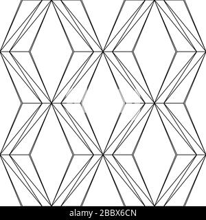 Art Deco Pattern. Fanning seamless black and white background Stock Vector