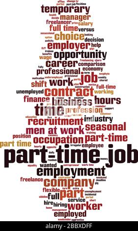 Part-time job word cloud concept. Collage made of words about part-time job. Vector illustration Stock Vector