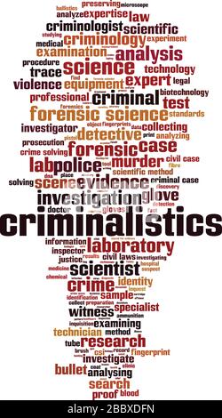 Criminalistics word cloud concept. Collage made of words about criminalistics. Vector illustration Stock Vector