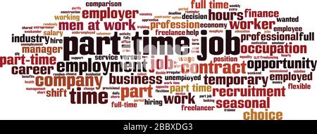 Part-time job word cloud concept. Collage made of words about part-time job. Vector illustration Stock Vector