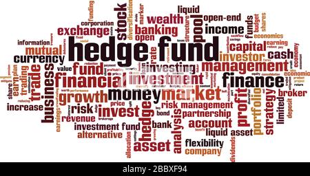 Hedge fund word cloud concept. Collage made of words about hedge fund. Vector illustration Stock Vector