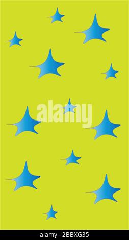 Blue stars on a yellow background Stock Vector