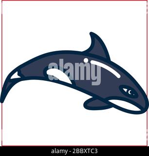 whale fill style icon design Sea life ecosystem fauna ocean underwater ...
