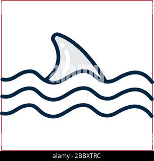 shark fill style icon design Sea life ecosystem fauna ocean underwater ...