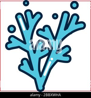 coral fill style icon design Sea life ecosystem fauna ocean underwater ...