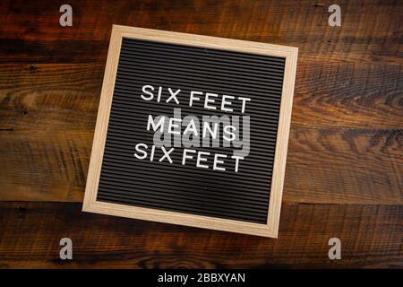 Six Feet Means Six Feet Stock Photo