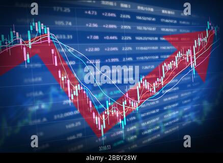 economic graphic concept including curve and arrows Stock Photo