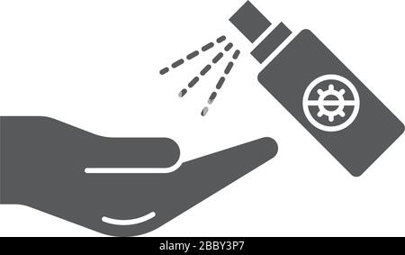 antiseptic for hands to avoid corona virus and keep hands clean vector icon isolated on white background Stock Vector