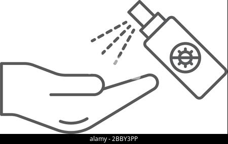 antiseptic for hands to avoid corona virus and keep hands clean vector icon isolated on white background Stock Vector