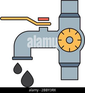 Oil industry pump valve vector icon symbol isolated on white background Stock Vector