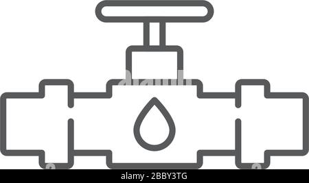 Oil industry pump valve vector icon symbol isolated on white background Stock Vector