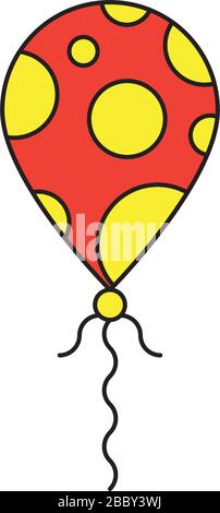 Party balloon vector icon symbol isolated on white background Stock Vector