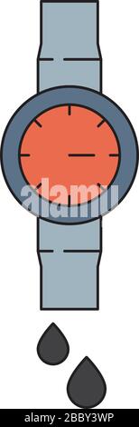 Oil industry pump valve vector icon symbol isolated on white background Stock Vector