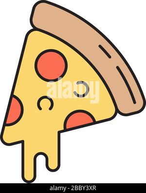 Pizza vector icon symbol food isolated on white background Stock Vector