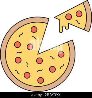 Pizza vector icon symbol food isolated on white background Stock Vector